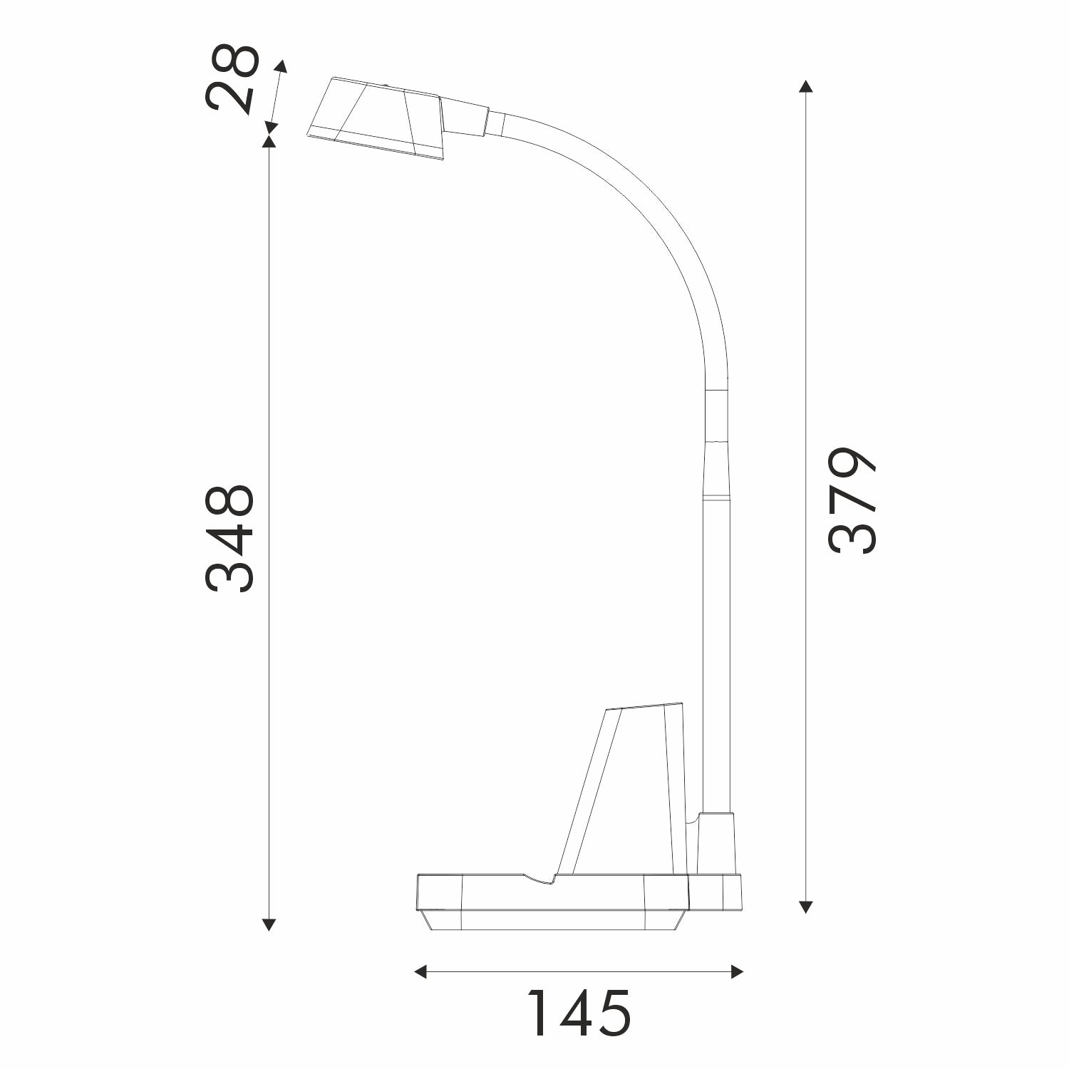 ΦΩΤΙΣΤΙΚΟ ΓΡΑΦΕΙΟΥ LED ACA BL1177BK ΜΑΥΡΟ 8W CCT 3000K/4000K/6100K 300LM