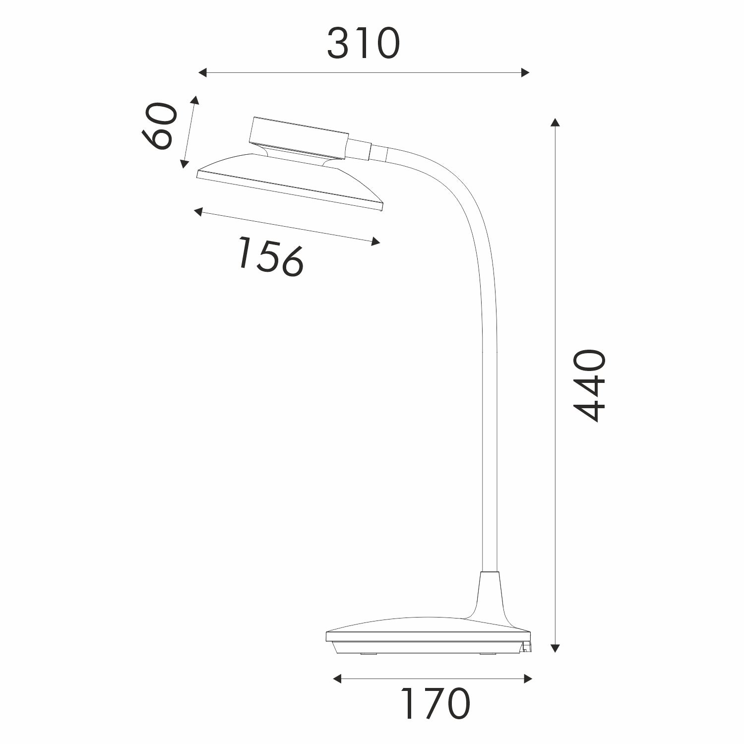 ΦΩΤΙΣΤΙΚΟ ΓΡΑΦΕΙΟΥ LED ACA BL1317LΒΚ ΜΑΥΡΟ 10W CCT 3000K/3800K/5700K 500LM