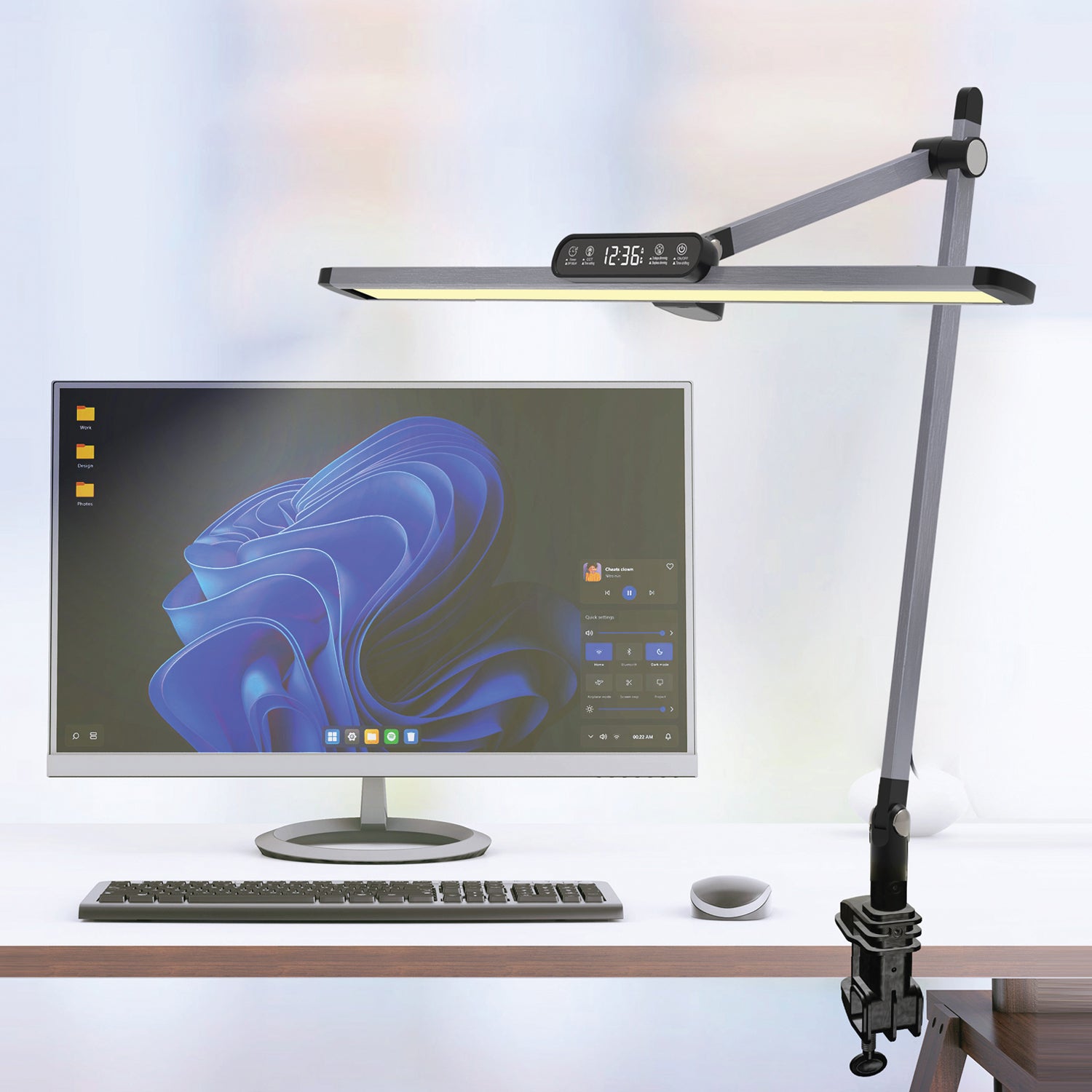 DESK LAMP METALLIC GREY ALUMINUM + ABS LED SMD 12W 600LM CCT 3000K-3800K-5700K IP20