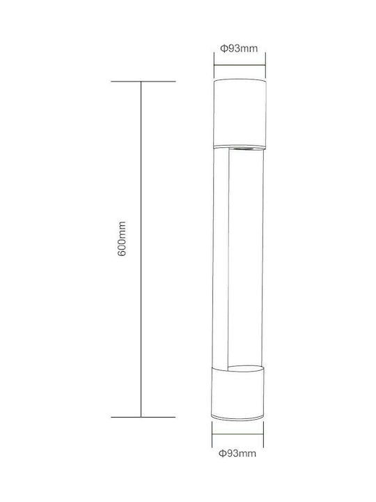 Φωτιστικο Κολωνακι Κηπου 7w Led -560Lm-Θερμο Λευκο-230v - ledmania.gr