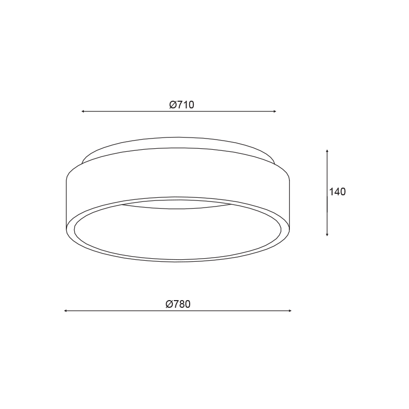 ΟΡΟΦΗΣ Φ/Σ LED 73W CCT 5450LM ΛΕΥΚΟ ΜΕΤΑΛΛΙΚΟ D78XH14CM APOLLO - ledmania.gr