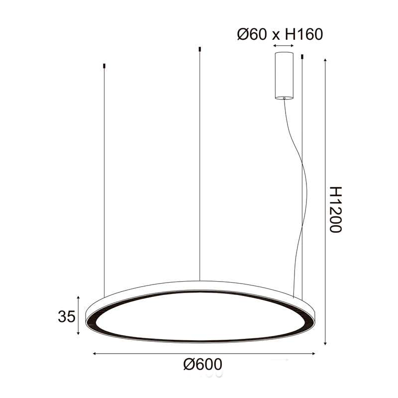 ΚΡΕΜΑΣΤΟ Φ/Σ LED 44W CCT 4670LM HARMONY ΜΑΥΡΟ ΑΛΟΥΜΙΝΙΟ IP20 D60XH120CM - ledmania.gr