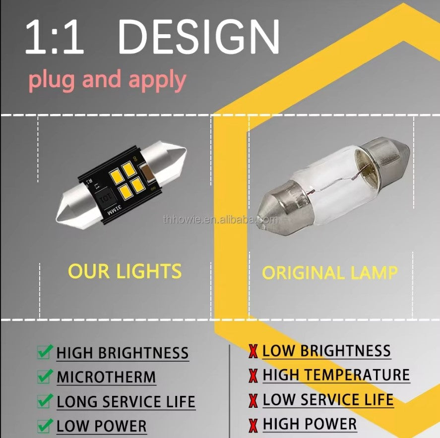 9-60volt Festoon C5W 31mm CanBus led Αυτοκινήτου 3ης Γενιάς-Ψυχρό Λευκο-Τεμ.1 - ledmania.gr