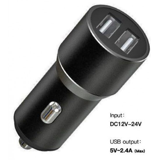 XO car charger CC30 2x USB 2.4A black - ledmania.gr