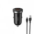 XO car charger CC56 PD 30W QC 1x USB 1x USB-C black + USB - microUSB cable - ledmania.gr