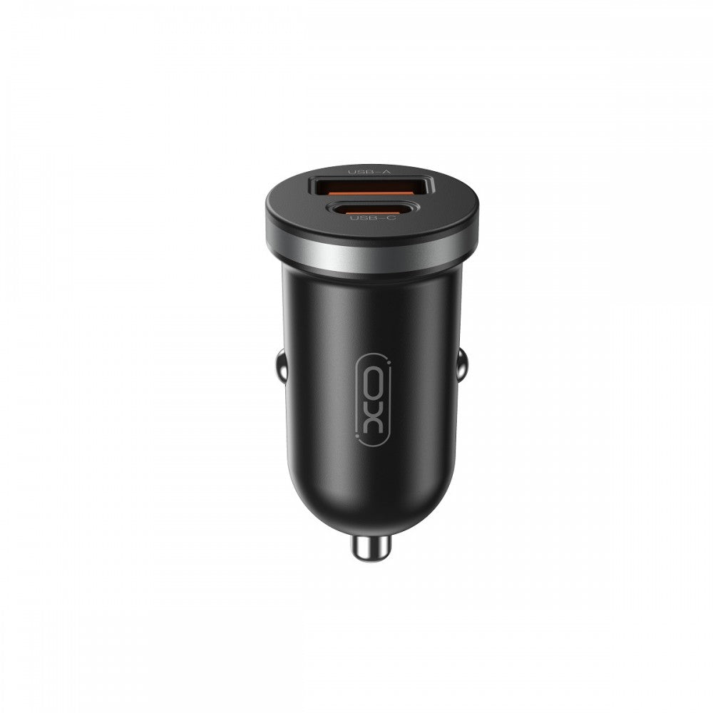 XO car charger CC56 PD 30W QC 1x USB 1x USB-C black - ledmania.gr