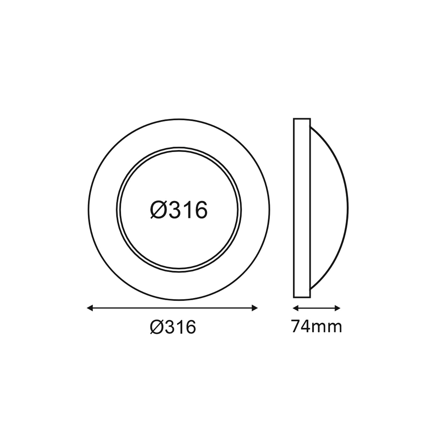 LED CEILING LAMP CORDIN SWITCHING 16W 1920lm/14W 1680lm/8W 1000lm 220-240V 5CCT 120° IP65 Φ316x74mm BLACK