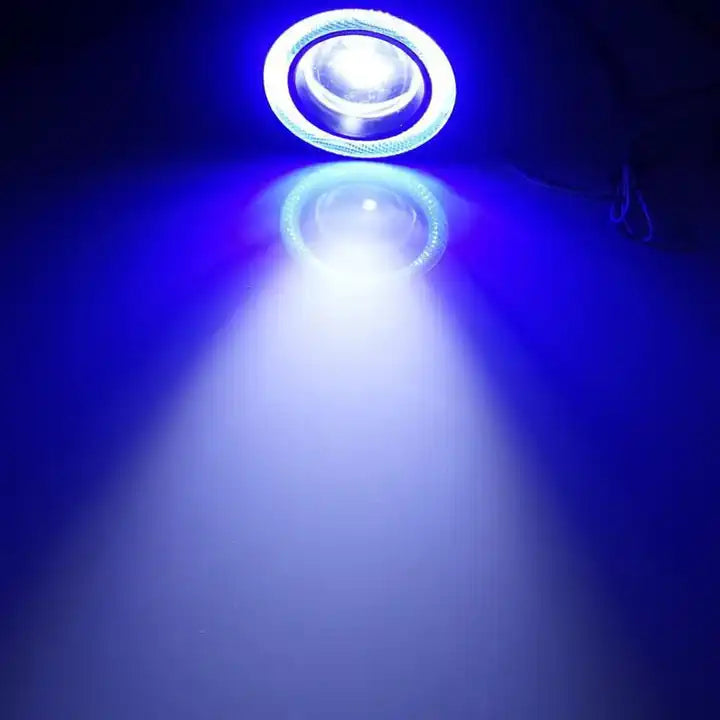 Angel Eyes Fog Light 76mm με Φακούς Ενίσχυσης DC 12V DRL COB Ψυχρό Λευκο+Μπλε του Παγου-Σετ 2 τεμ. - ledmania.gr