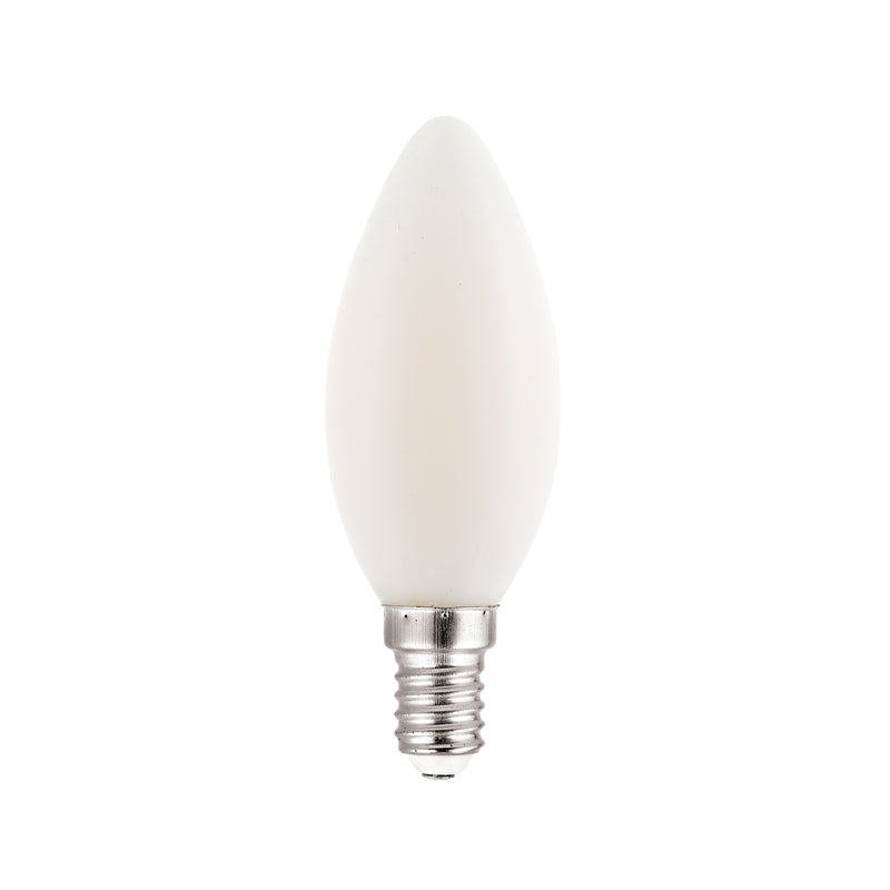 LED FILAMENT E14 C35 4W FROSTY 4000K 230V AC 400LM RA80 30000H 360° - ledmania.gr