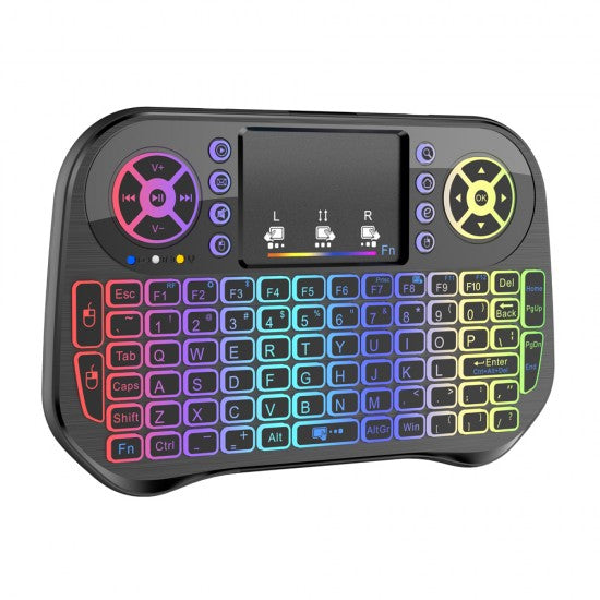 Mini keyboard No brand I10, USB 2.4GHz, Bluetooth, Touchpad, Black (13056) - ledmania.gr