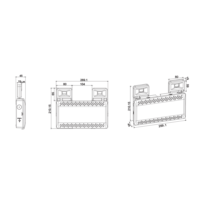 Φ/Σ ΑΣΦΑΛΕΙΑΣ LED ΜΗ ΣΥΝΕΧΟΥΣ IP65 2X2W 3HRS 500LM 6000K 230VAC, ΜΕ ΚΟΥΜΠΙ ΔΟΚΙΜΗΣ & SELF TEST - ledmania.gr