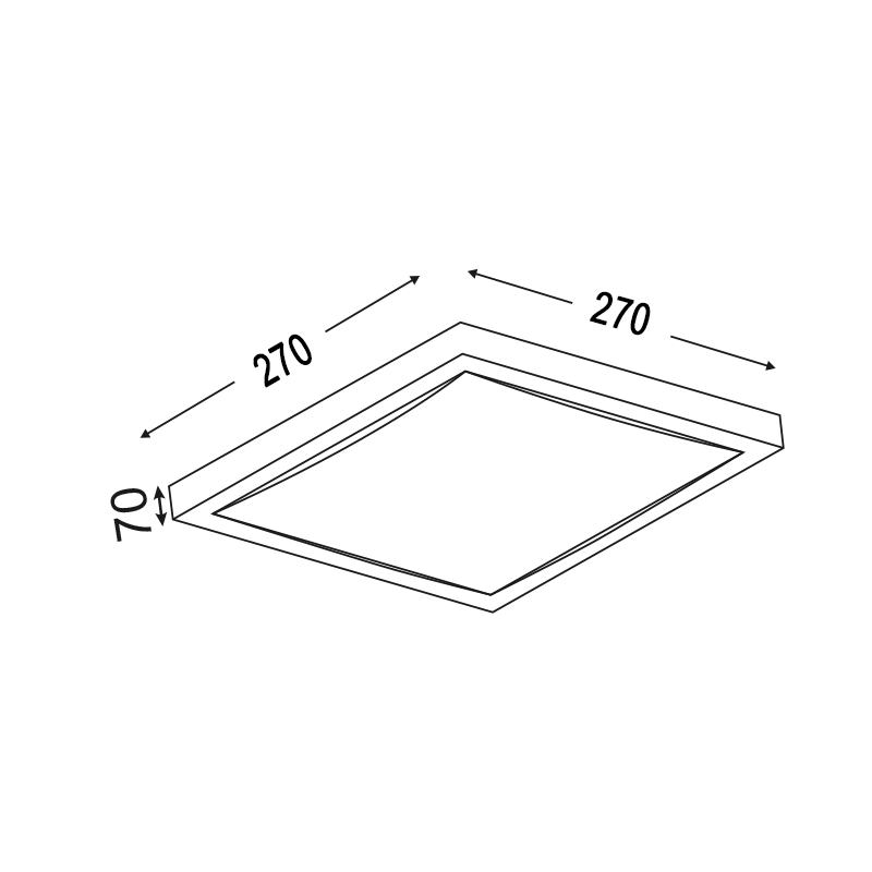 ΠΛΑΦΟΝΙΕΡΑ ΑΚΡΥΛΙΚΗ ΤΕΤΡΑΓΩΝΗ 2ΧΕ27 27Χ27Χ7CM INDIANA - ledmania.gr