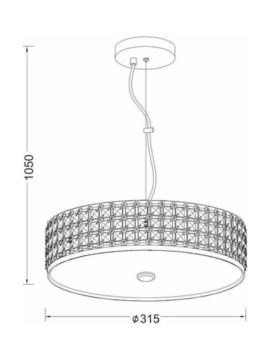 ΚΡΕΜΑΣΤΟ ΚΡΥΣΤΑΛΛΟ Φ31,5CM 3ΧΕ14 - ledmania.gr