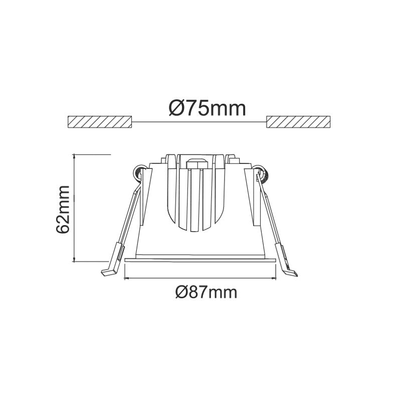 LED ΧΩΝΕΥΤΟ ΦΩΤΙΣΤΙΚΟ ΛΕΥΚΟ 230V AC 10W 3000K 1050LM 40° IP44 Ra80 Φ87x62mm 5YRS