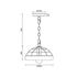 ^ΚΡΕΜΑΣΤΟ Φ/Σ 1ΧΕ27 ΞΥΛΟ+ΜΑΥΡΟ ΜΕΤΑΛΛΟ D26XH120CM TESLA - ledmania.gr