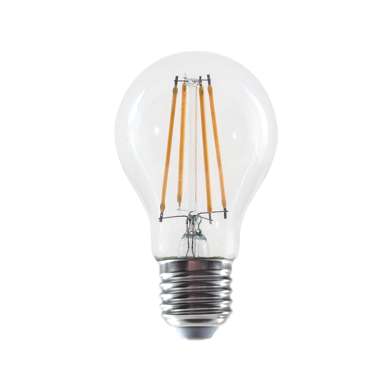 LED FILAMENT E27 DIM A60 8W 2700K 230V AC 980LM RA80 30000H 360° - ledmania.gr