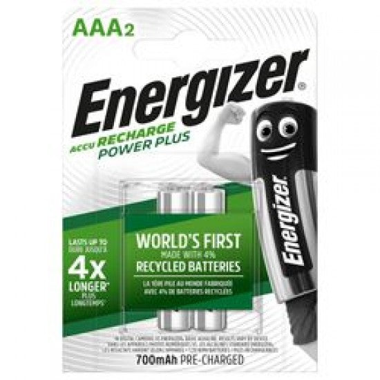 Energizer Power Plus Επαναφορτιζόμενη LR03 AAA 700mAh 2BL - ledmania.gr