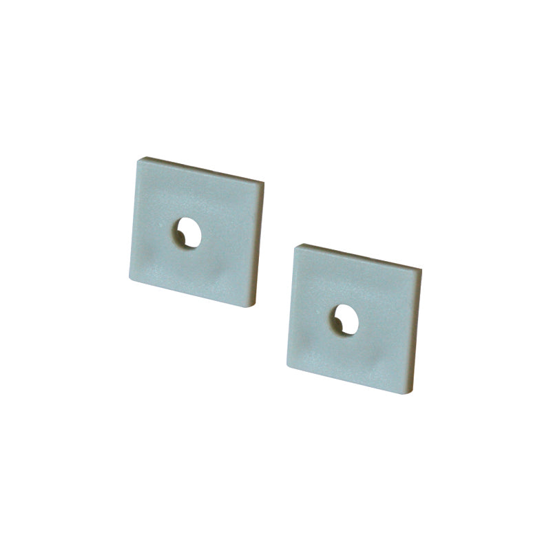 SET OF PLASTIC END CAPS FOR P135/A, 2PCS WITH HOLE - ledmania.gr