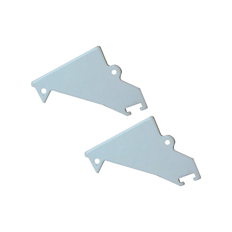 SET OF WHITE METAL END CAPS FOR P136U, 2 PCS WITHOUT HOLE - ledmania.gr