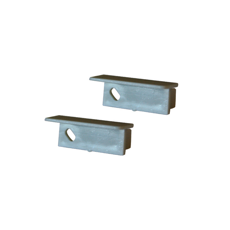 SET OF PLASTIC END CAPS FOR P168, 2 PCS WITH HOLE - ledmania.gr