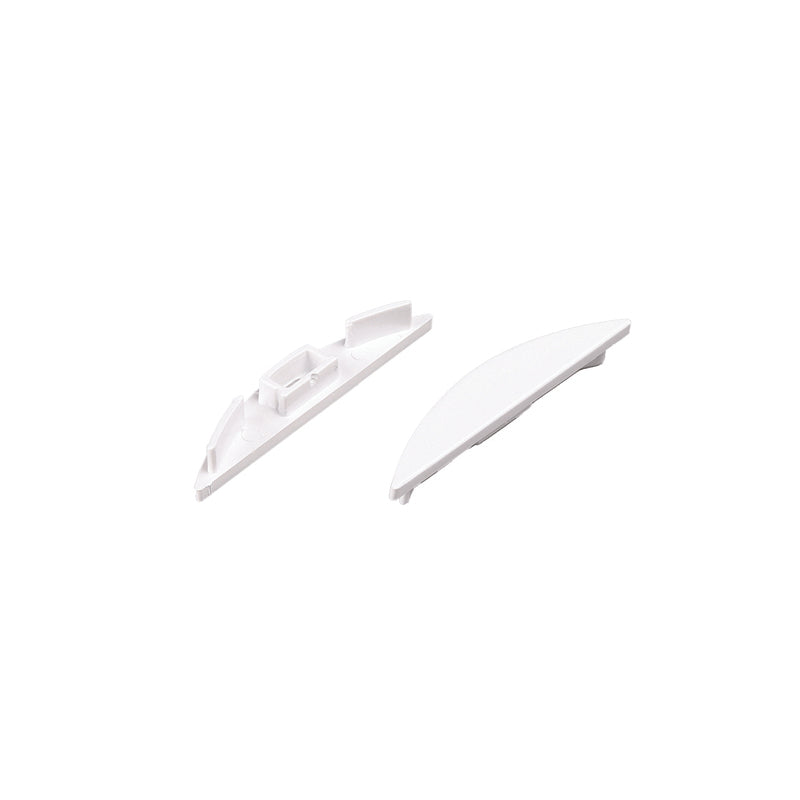 SET OF WHITE PLASTIC END CAPS FOR P21N, 1PC WITH HOLE & 1PC WITHOUT HOLE - ledmania.gr