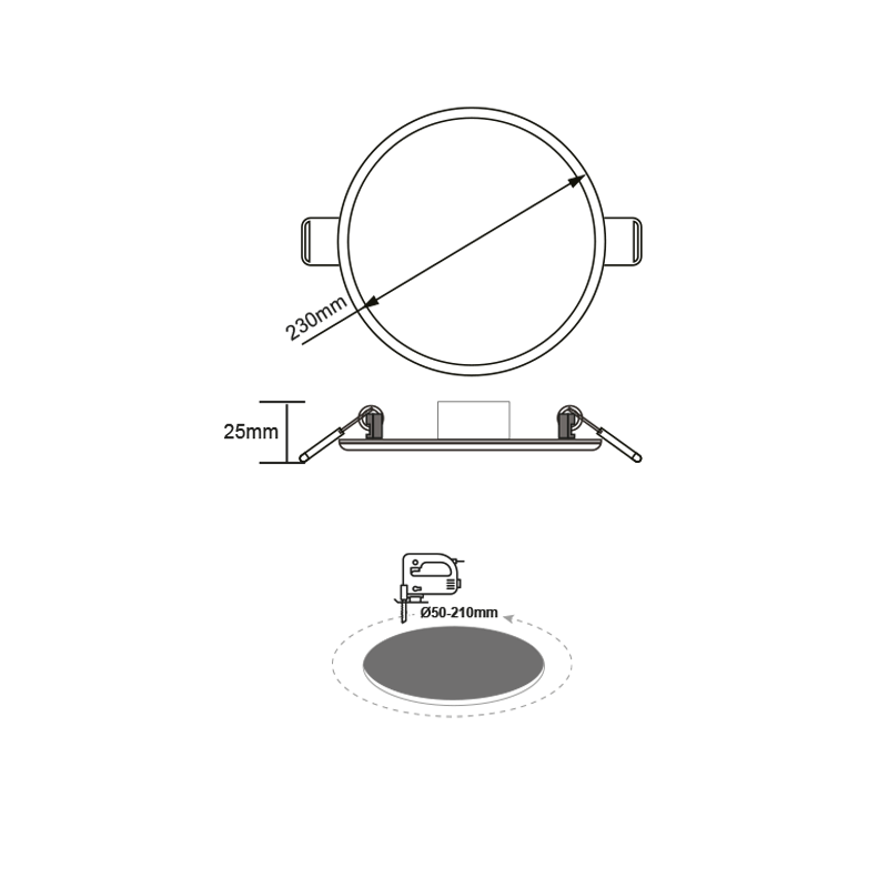 FLEX W ROUND LED SLMPANEL 19W 6000K 1520Lm 230V Φ50-210 120° - ledmania.gr