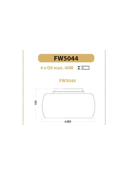 ΟΡΟΦΗΣ ΚΡΥΣΤΑΛΛΟ - ΓΥΑΛΙ Φ30CM 4ΧG9 - ledmania.gr