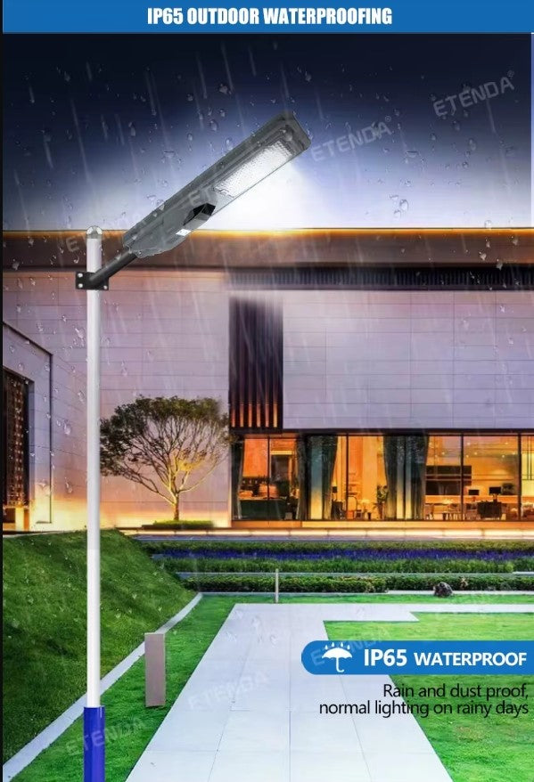 Ηλιακό Φωτιστικό Δρόμων Led 800W με αισθητήρα φως για εξωτερικούς χώρους Αδιάβροχο IP67 All-in-One Solar Light Street - ledmania.gr