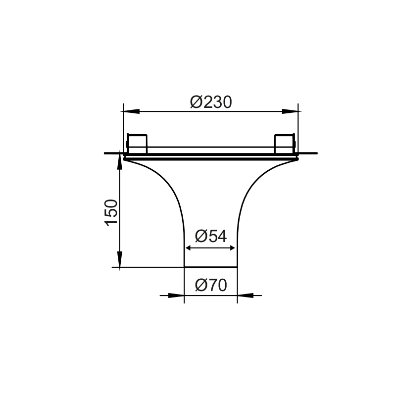 ^ΟΡΟΦΗΣ Φ/Σ 1XGU10 TRIMLESS ΓΥΨΙΝΟ D23XH15CM AVA - ledmania.gr