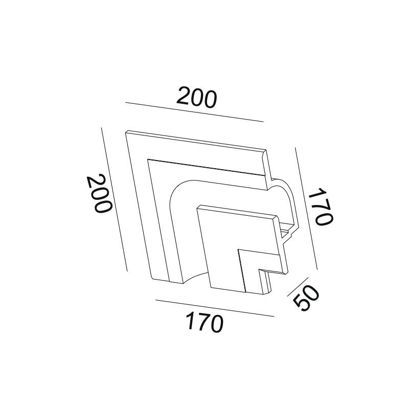 ^ΓΥΨΙΝΟ TRIMLESS ΦΩΤΙΣΤΙΚΟ ANDIE ΑΡΙΣΤΕΡΗ ΓΩΝΙΑ 20x20x5CM - ledmania.gr