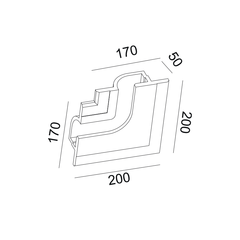 ^ΓΥΨΙΝΟ TRIMLESS ΦΩΤΙΣΤΙΚΟ ANDIE ΔΕΞΙΑ ΓΩΝΙΑ 20x20x5CM - ledmania.gr