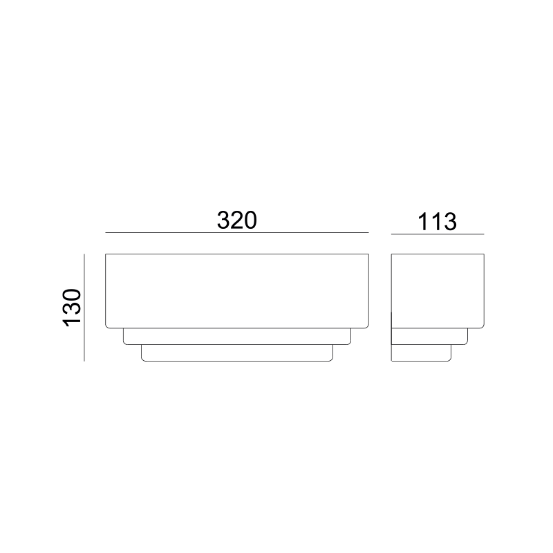^ΓΥΨΙΝΟ ΕΠΙΤΟΙΧΟ Φ/Σ1XΕ27 TABS 32x11,3x13CM - ledmania.gr