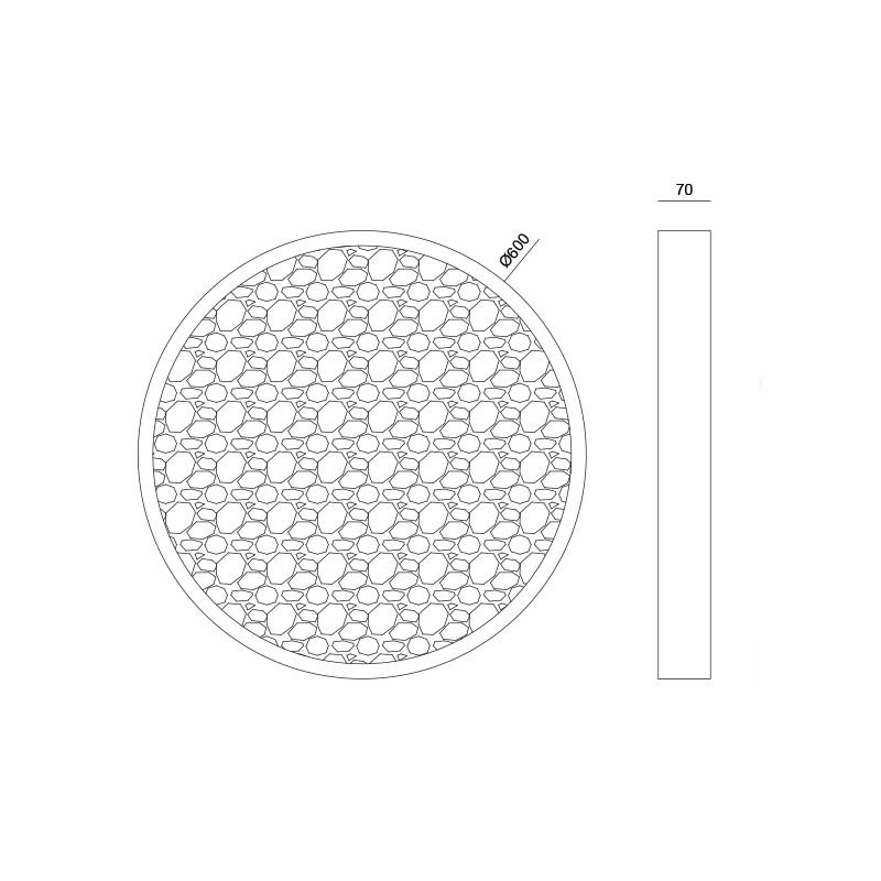 LED ΓΥΨΙΝΟ Φ/Σ ΟΡΟΦΗΣ-ΕΠΙΤΟΙΧΟ ΦΥΣΙΚΟ 32W 967Lm 3000K Φ600Χ70 MOND - ledmania.gr