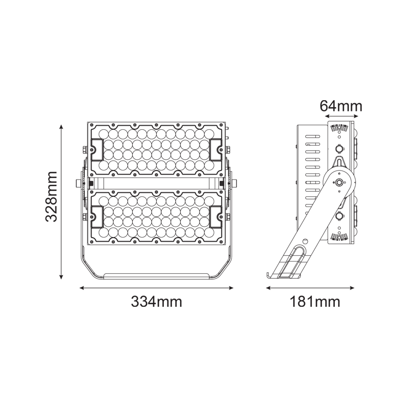 LED HIGH POWER FLOOD LUMINAIRE 240W, 37200LM, 5000K, 40°, 230V AC , IP66, IK10 - ledmania.gr