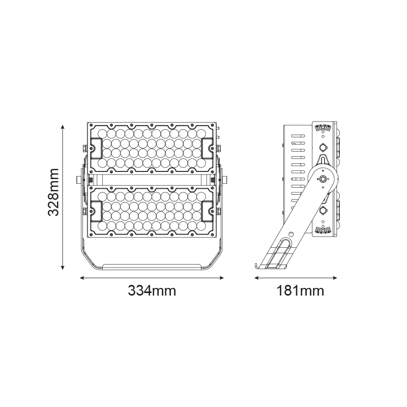 LED HIGH POWER FLOOD LUMINAIRE 240W, 37200LM, 5000K, 60°, 230V AC , IP66, IK10 - ledmania.gr