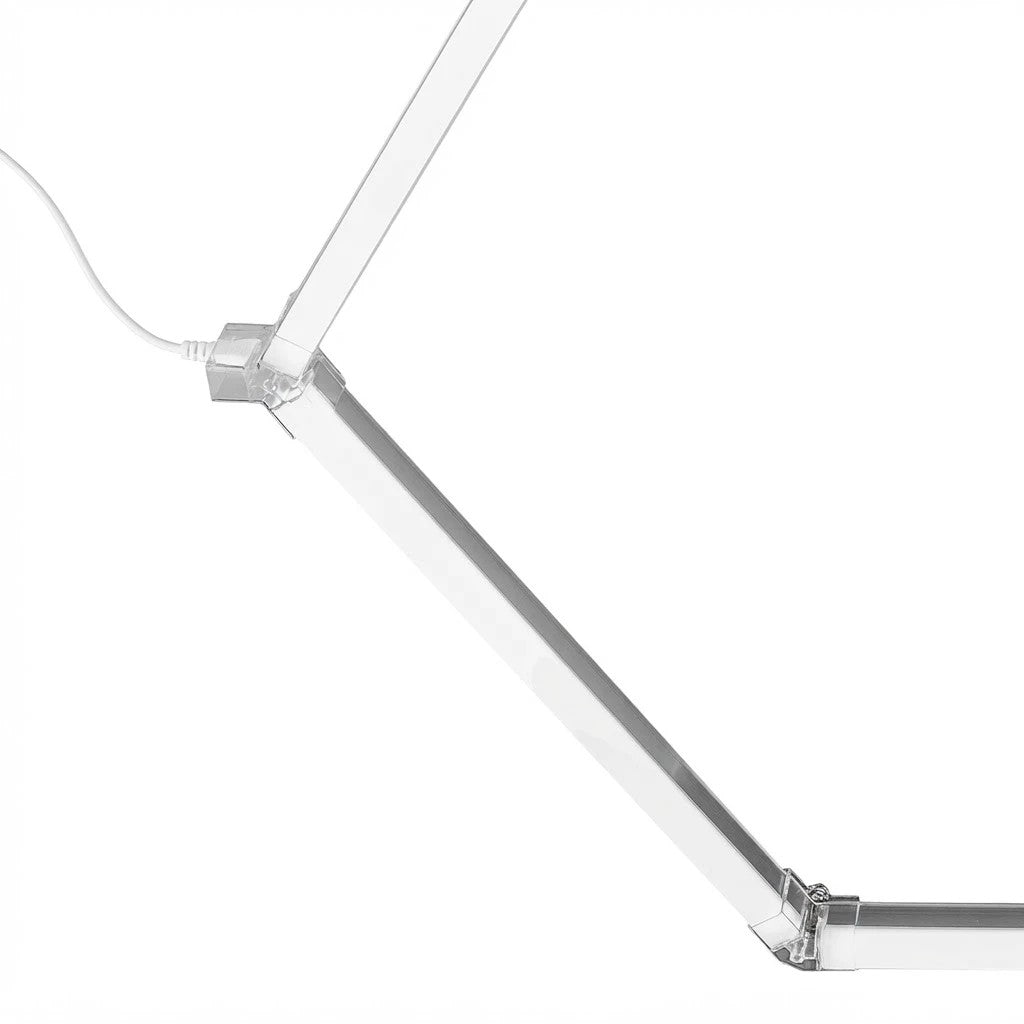 GLOBOSTAR® HEXON GLB-101-0085 Γραμμικό Επεκτεινόμενο DIY Φωτιστικό Οροφής LED 4W 500lm 120° AC 220-240V IP20 Φυσικό Λευκό 4000K - Sanan SMD Chip - Ασημί - Μ32 X Π2 X Υ3.5cm - 3 Χρόνια Εγγύηση