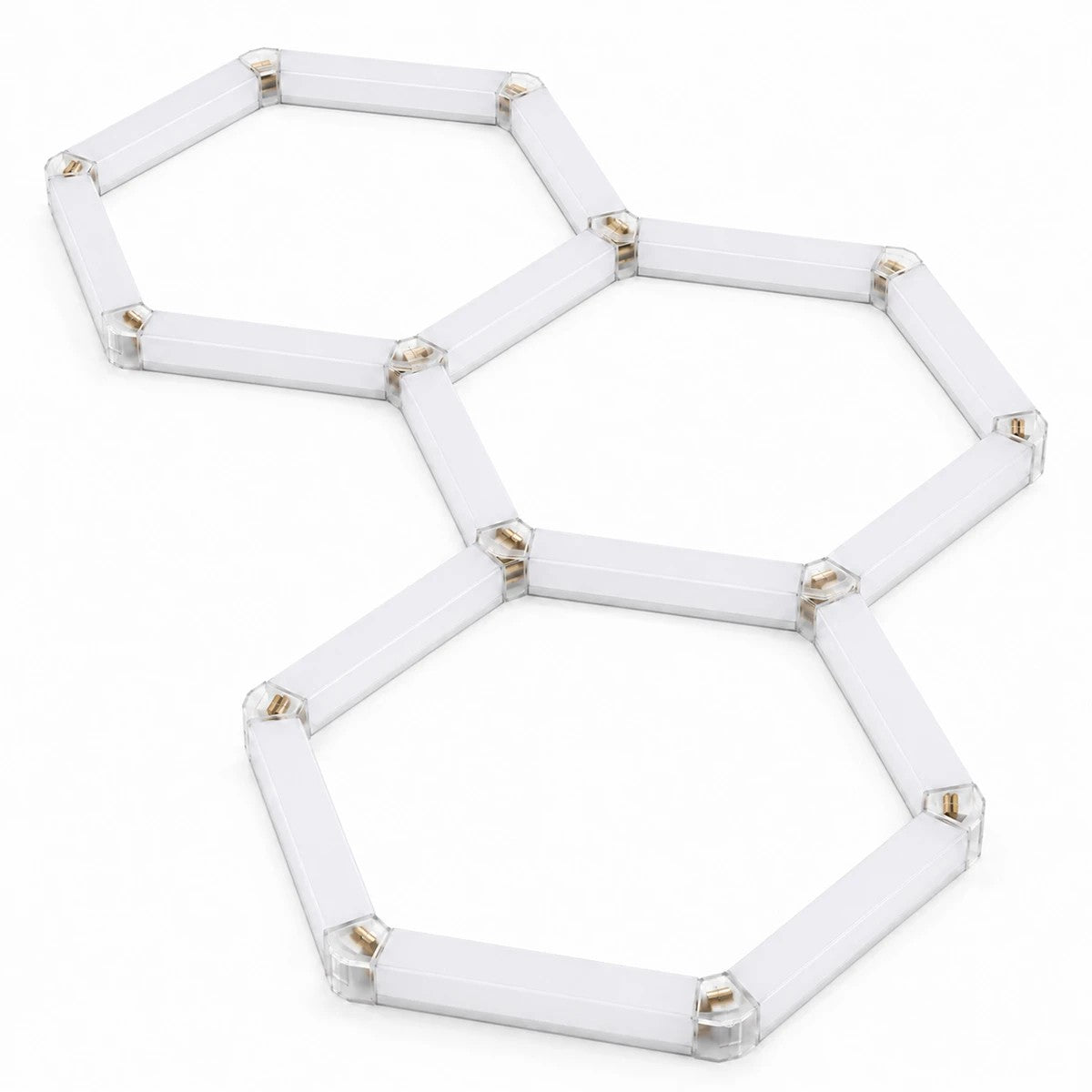 GLOBOSTAR® HEXON GLB-101-0085 Γραμμικό Επεκτεινόμενο DIY Φωτιστικό Οροφής LED 4W 500lm 120° AC 220-240V IP20 Φυσικό Λευκό 4000K - Sanan SMD Chip - Ασημί - Μ32 X Π2 X Υ3.5cm - 3 Χρόνια Εγγύηση