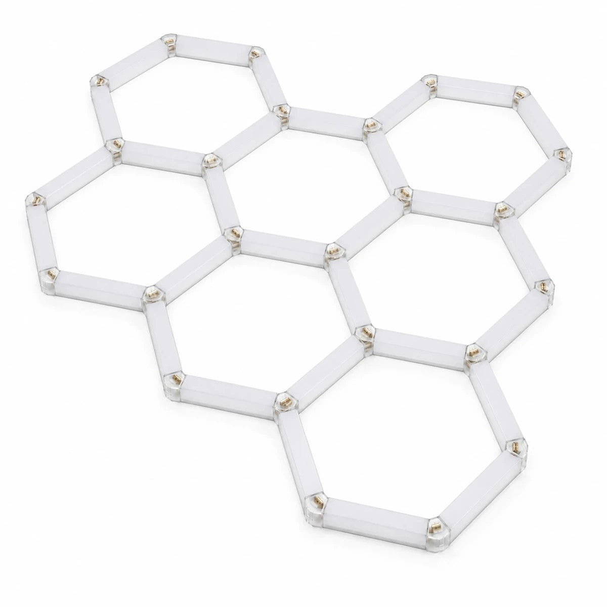 GLOBOSTAR® HEXON GLB-101-0085 Γραμμικό Επεκτεινόμενο DIY Φωτιστικό Οροφής LED 4W 500lm 120° AC 220-240V IP20 Φυσικό Λευκό 4000K - Sanan SMD Chip - Ασημί - Μ32 X Π2 X Υ3.5cm - 3 Χρόνια Εγγύηση