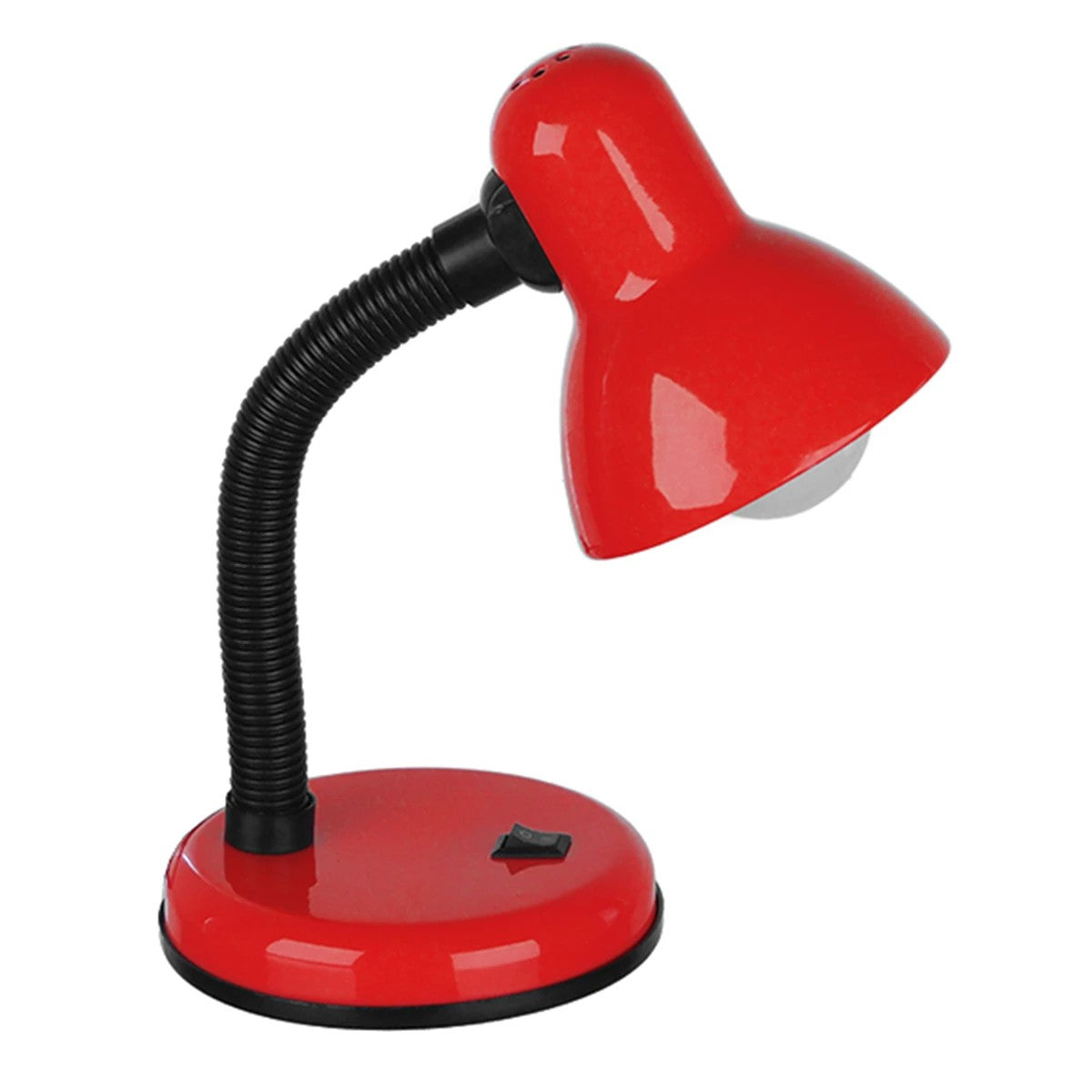 GLOBOSTAR® STUDENT GLB-102-0012 Μοντέρνο Επιτραπέζιο Φωτιστικό Πορτατίφ με Ντουί 1 x E27 AC 220-240V IP20 - Κόκκινο & Μαύρο - Μ14 x Π14 x Υ32cm