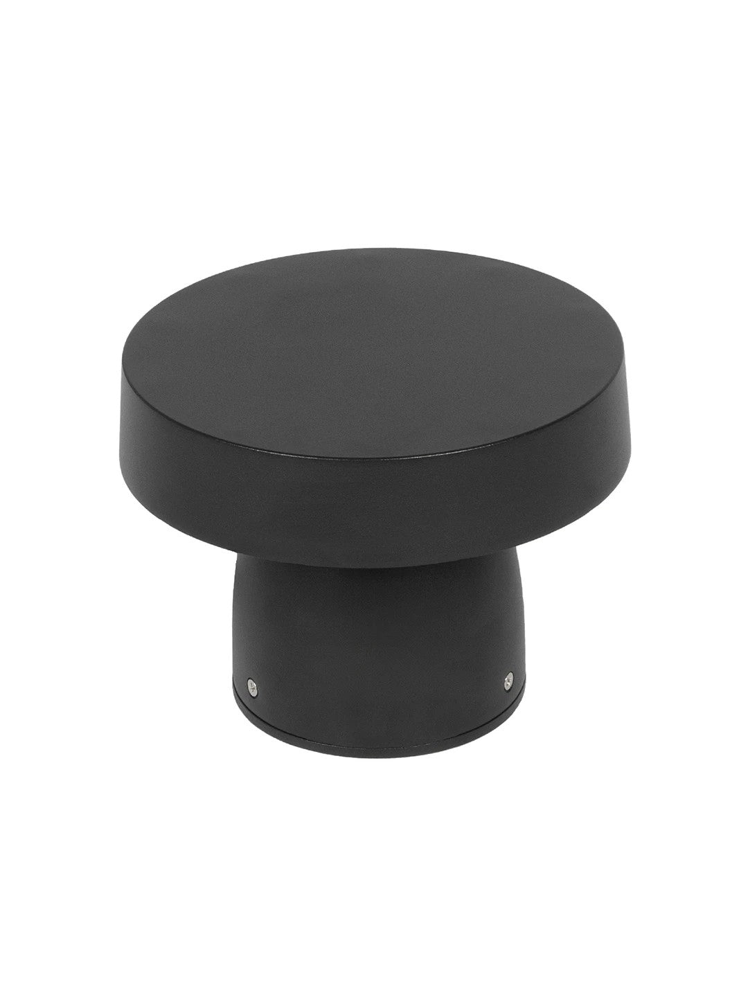 GLOBOSTAR® MUSH GLB-103-0016 Φωτιστικό Κολωνάκι Κήπου LED 12W 1080lm 90° AC 220-240V Αδιάβροχο IP65 Θερμό Λευκό 2700K - Sanan SMD Chip - Μαύρο Ματ - Μ18 x Π18 x Υ15cm - 3 Χρόνια Εγγύηση