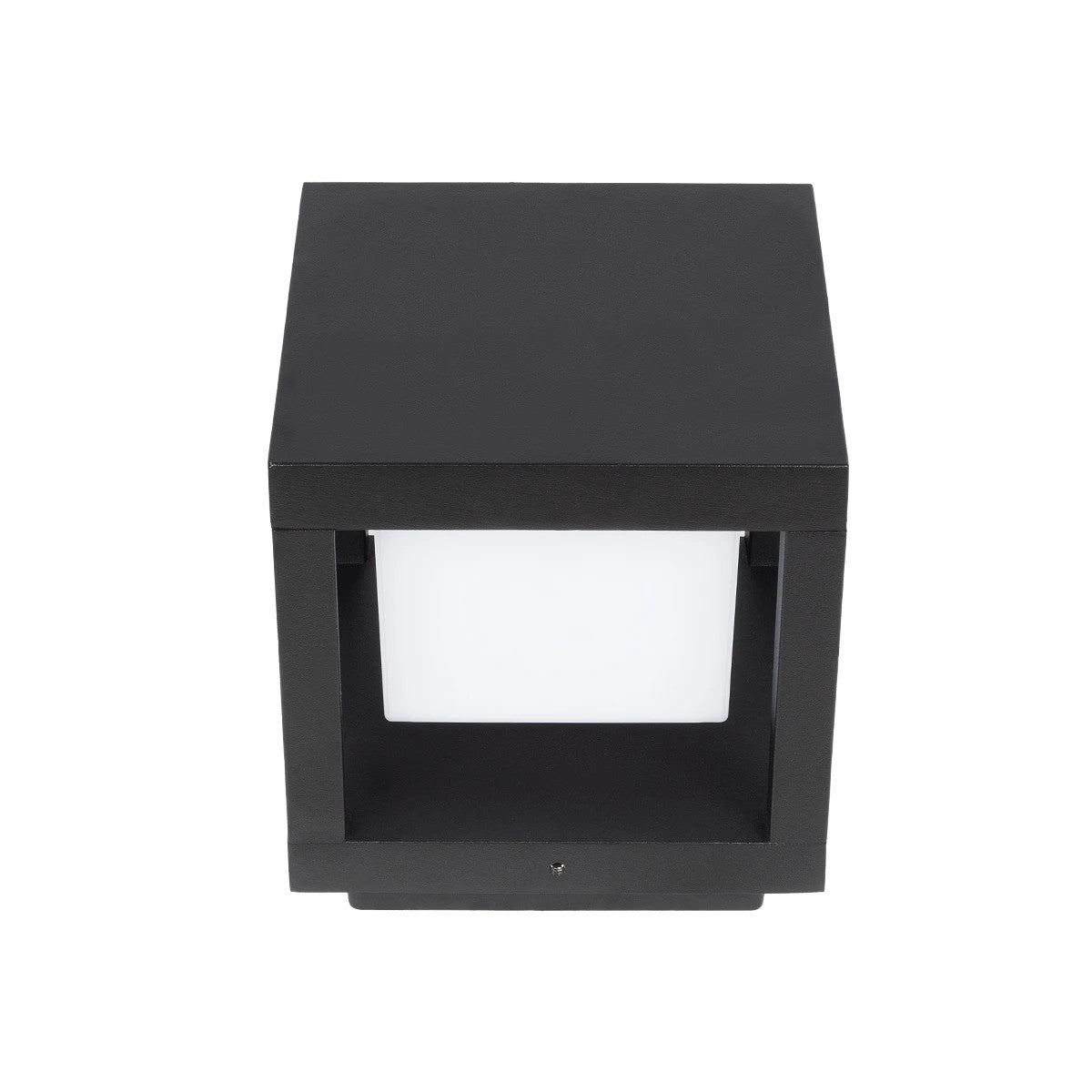 GLOBOSTAR® PRISM GLB-103-0017 Φωτιστικό Κολωνάκι Κήπου LED 10W 900lm 90° AC 220-240V Αδιάβροχο IP65 Θερμό Λευκό 2700K - Sanan SMD Chip - Μαύρο Ματ - Μ15 x Π15 x Υ16cm - 3 Χρόνια Εγγύηση