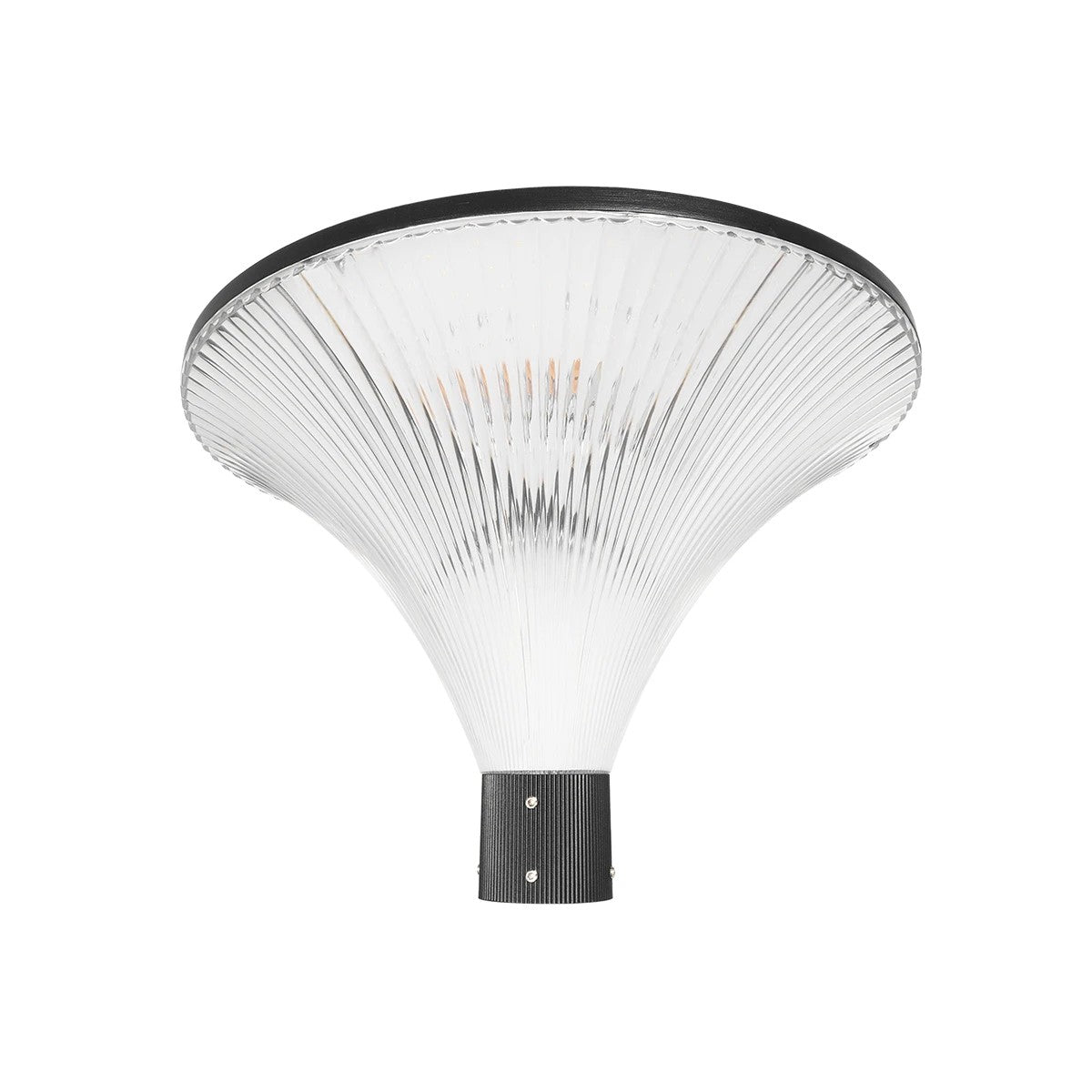 GLOBOSTAR® TOPIS GLB-103-0020 Φωτιστικό Κεφαλής Post Top Πλατείας/Πάρκου/Κήπου LED 50W 4500lm 360° AC 220-240V Αδιάβροχο IP65 Θερμό Λευκό 2700K - Sanan SMD Chip - Μαύρο Ματ - Μ50 x Π50 x Υ39cm - 3 Χρόνια Εγγύηση