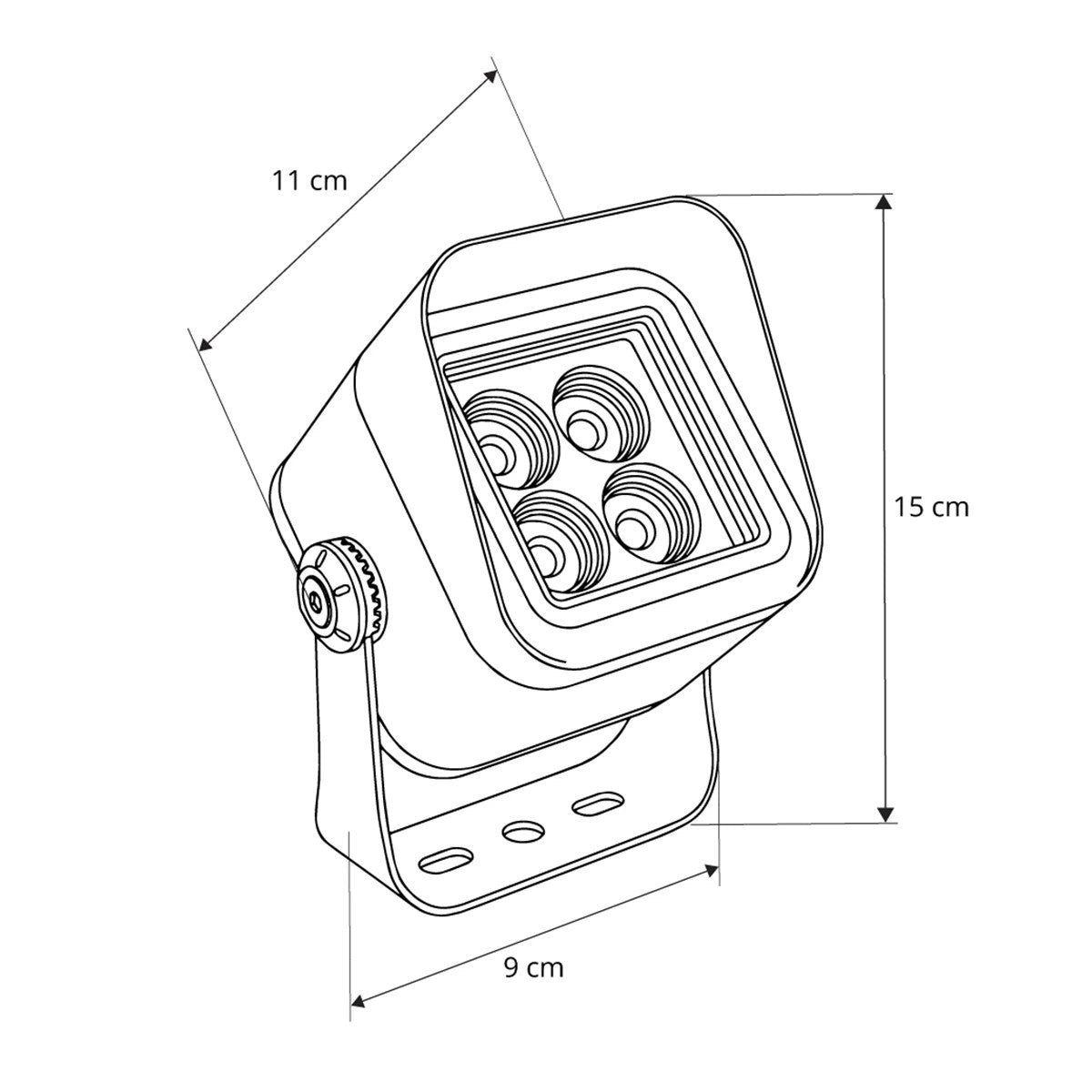 GLOBOSTAR® FLOODVIRA GLB-103-0032 Προβολέας Σποτ Wall Washer LED 8W 720lm 24° AC 220-240V Αδιάβροχο IP65 Θερμό Λευκό 2700K - Sanan SMD Chip - Γκρι Ανθρακί Ματ - Μ11 x Π9 x Υ15cm - 3 Χρόνια Εγγύηση
