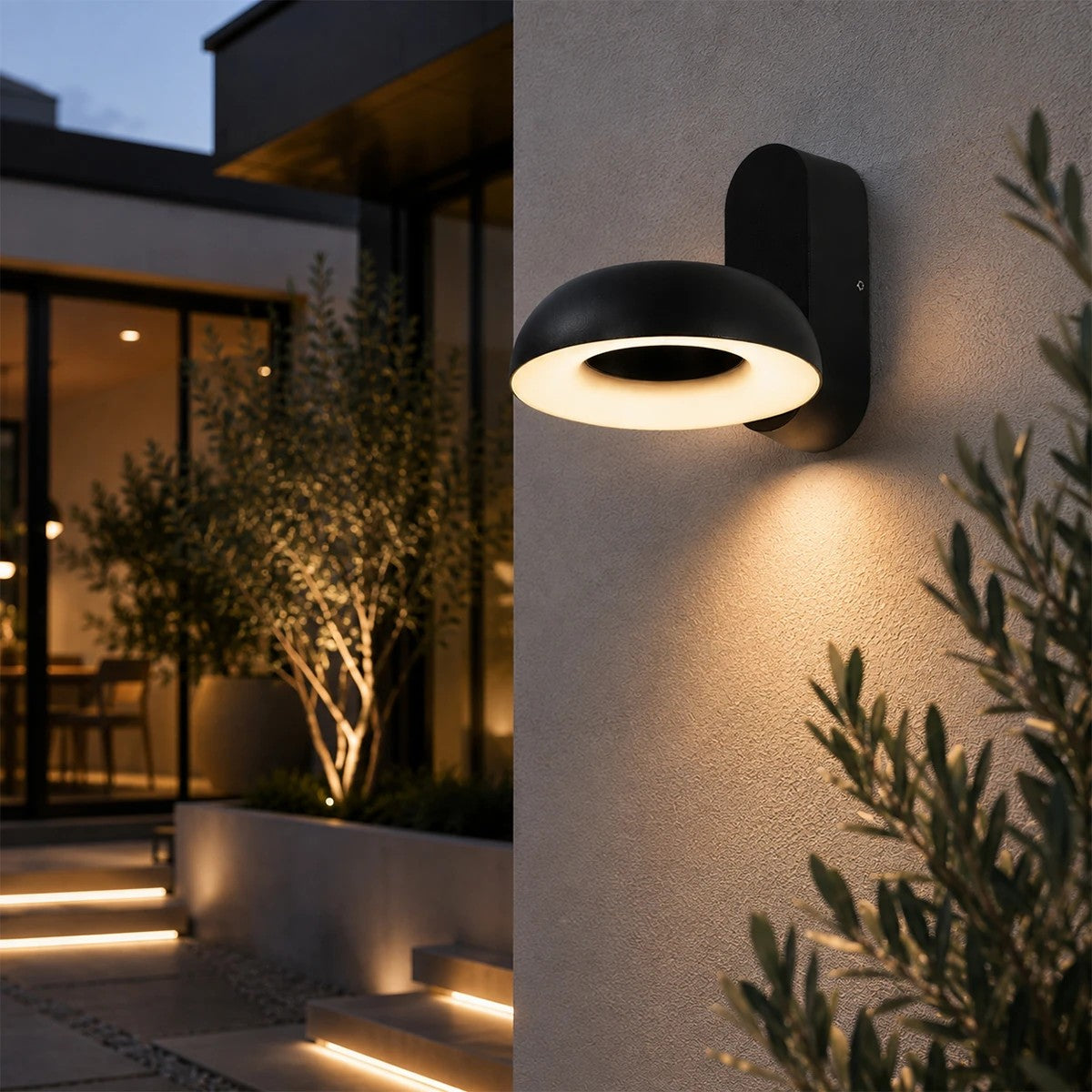 GLOBOSTAR® LINEART GLB-103-0037 Φωτιστικό Τοίχου / Απλίκα LED 12W 1080lm 120° AC 220-240V Αδιάβροχο IP65 Θερμό Λευκό 2700K - Sanan SMD Chip - Μαύρο Ματ - Μ16 x Π20 x Υ15cm - 3 Χρόνια Εγγύηση