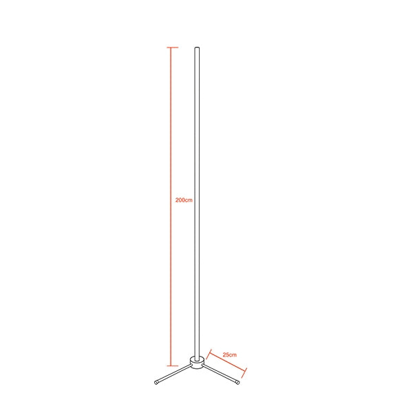 Μοντέρνο Minimal Επιδαπέδιο Μαύρο Φωτιστικό 200cm LED 32 Watt με Ασύρματο Χειριστήριο RF & Dimmer Πράσινο GloboStar ALIEN Design GLOBO-200-5 - ledmania.gr