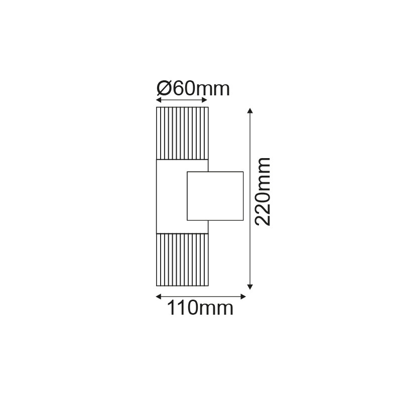 UP-DOWN CLEAR 2W LED 3000K 230V GREY - ledmania.gr