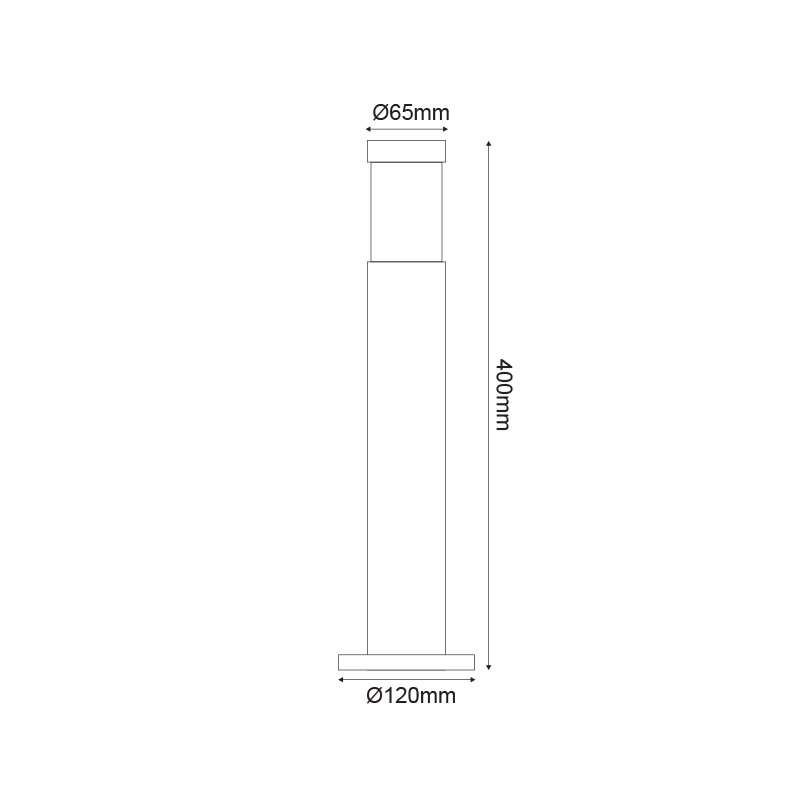 ΚΟΛΩΝΑΚΙ No1032 ΑΛΟΥΜΙΝ. 40CM E27 ΓΚΡΙ  RAL7016M - ledmania.gr