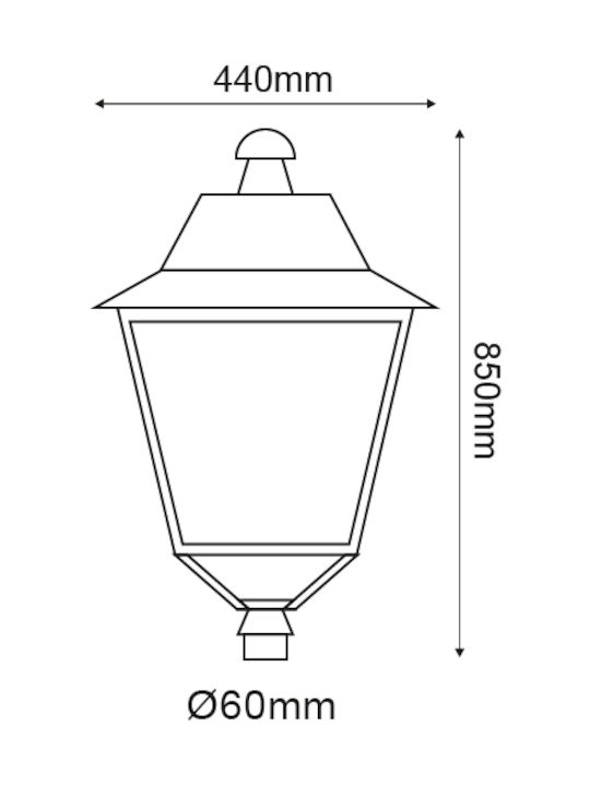 # ΦΑΝΑΡΙ ΚΟΛΩΝΑΣ Φ60 ΜΑΥΡΟ ΤΕΤΡΑΓ. 450Χ900 - ledmania.gr