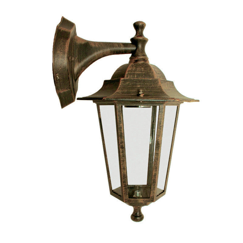 LATERN HEXAGON RUST E27 DOWN - ledmania.gr