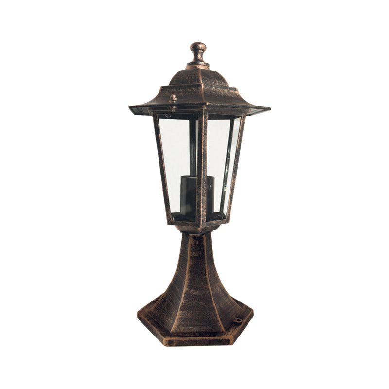 LATERN HEXAGON RUST E27 BASE - ledmania.gr